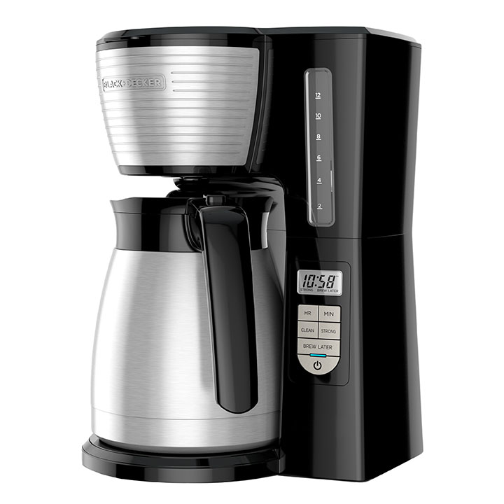 12 Cup Thermal Programmable Coffeemaker Black Silver